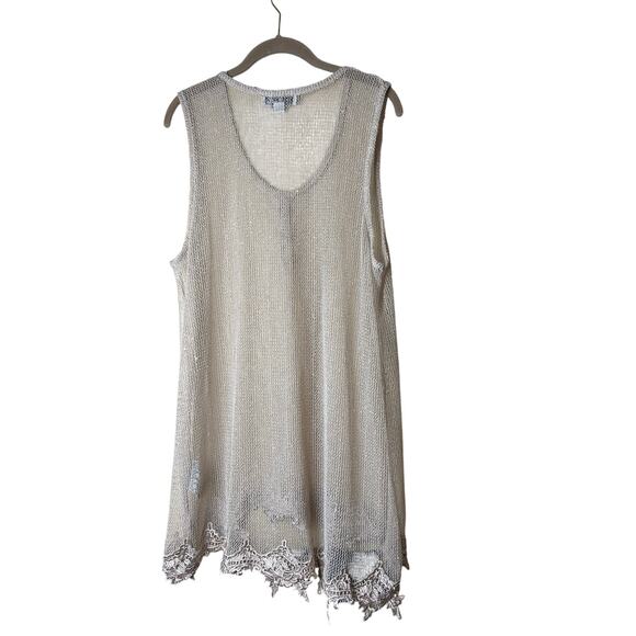 Simply Noelle‎ Tan Shimmer Net Beach Cover with Lace XXL - Picture 2 of 6